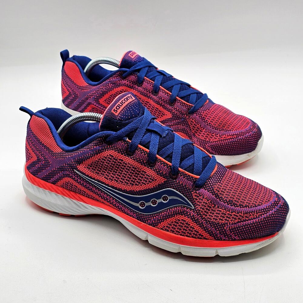 Saucony Running Shoes Womens 12 S15291-2 Athletic Jogging Blue Pink Mesh Comfort